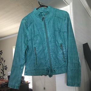 Teal Leather jacket